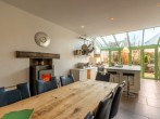 Dining table with log burner